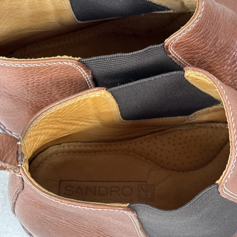 SANDRO Sandro Moscoloni Boots Mens 10. D Casual Chelsea Boot 28003 Brown Leather